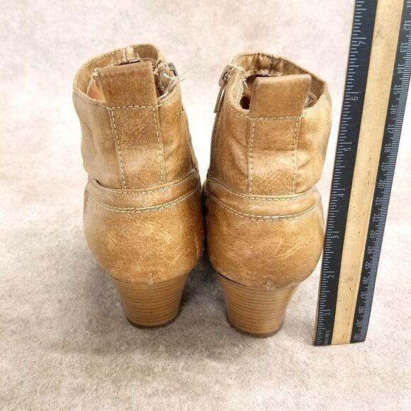 Pink & Pepper Womens Size 8 Brown Side Zip 2" Heels Ankle Boots Booties - Picture 7 of 11